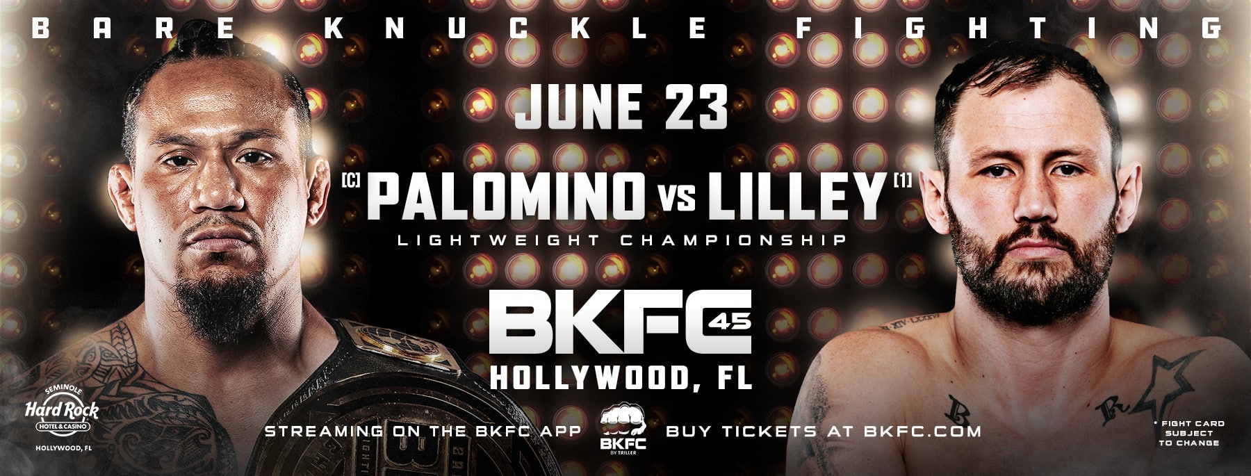 BKFC 45 Palomino vs Lilley Live Fight Thread